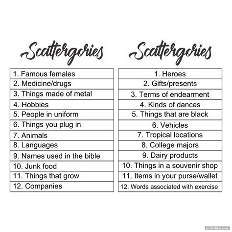 Scattergories .